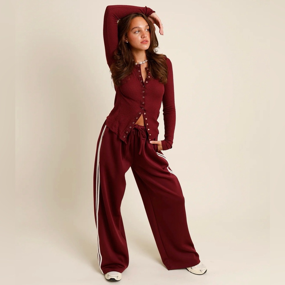 Track Talk Track Pants X Maroon